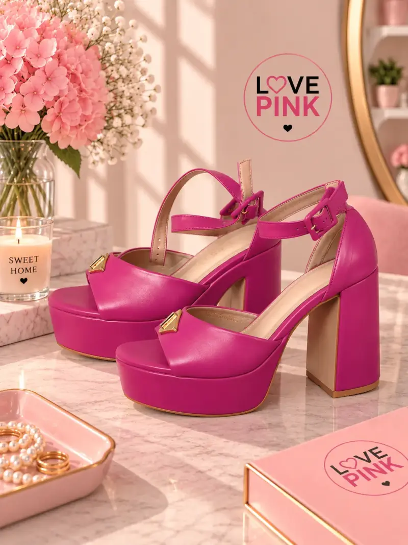 Tacones Plataforma Fucsia Vía Uno