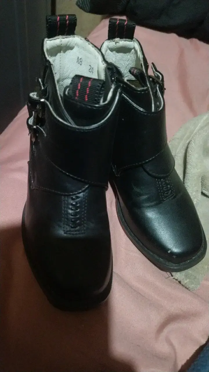 Botines negros de cuero para niños talla 24 - 1