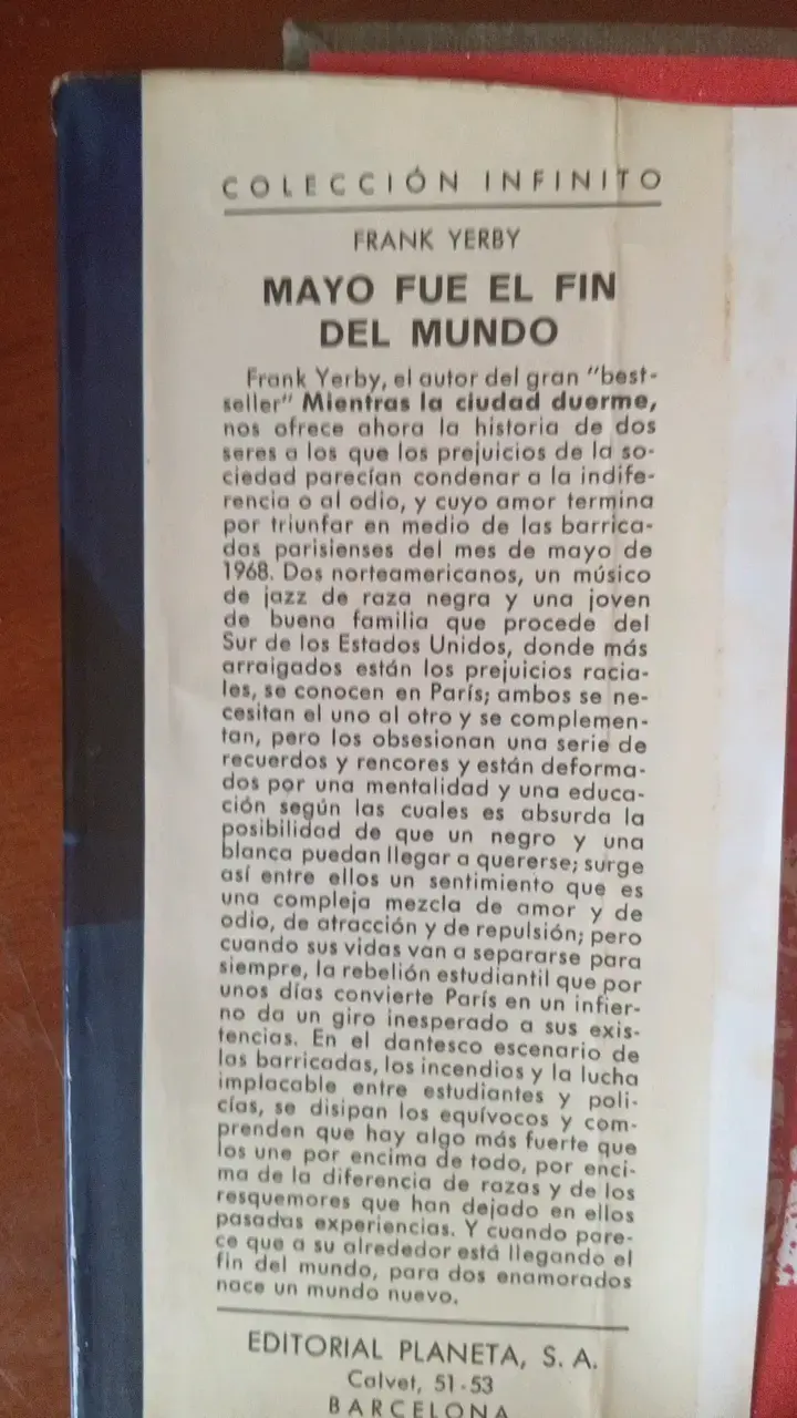 Libro Mayo Fue El Fin Del Mundo de Frank Yerby - 2