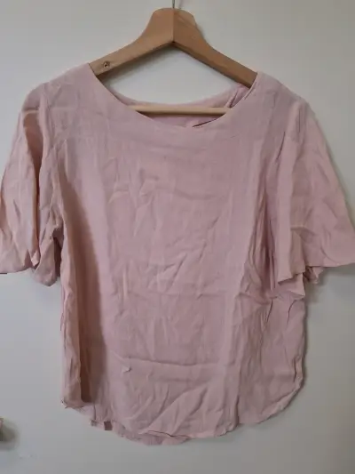 Blusa rosa manga corta para mujer - miniatura 2
