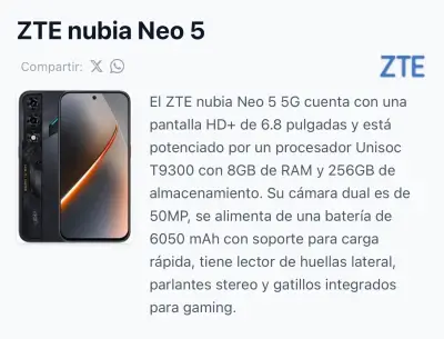 Smartphone Nubia Neo 5 5G con caja - miniatura 6