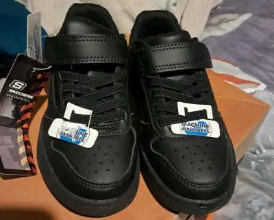 Zapatillas negras para niños Skechers lavables - miniatura 1