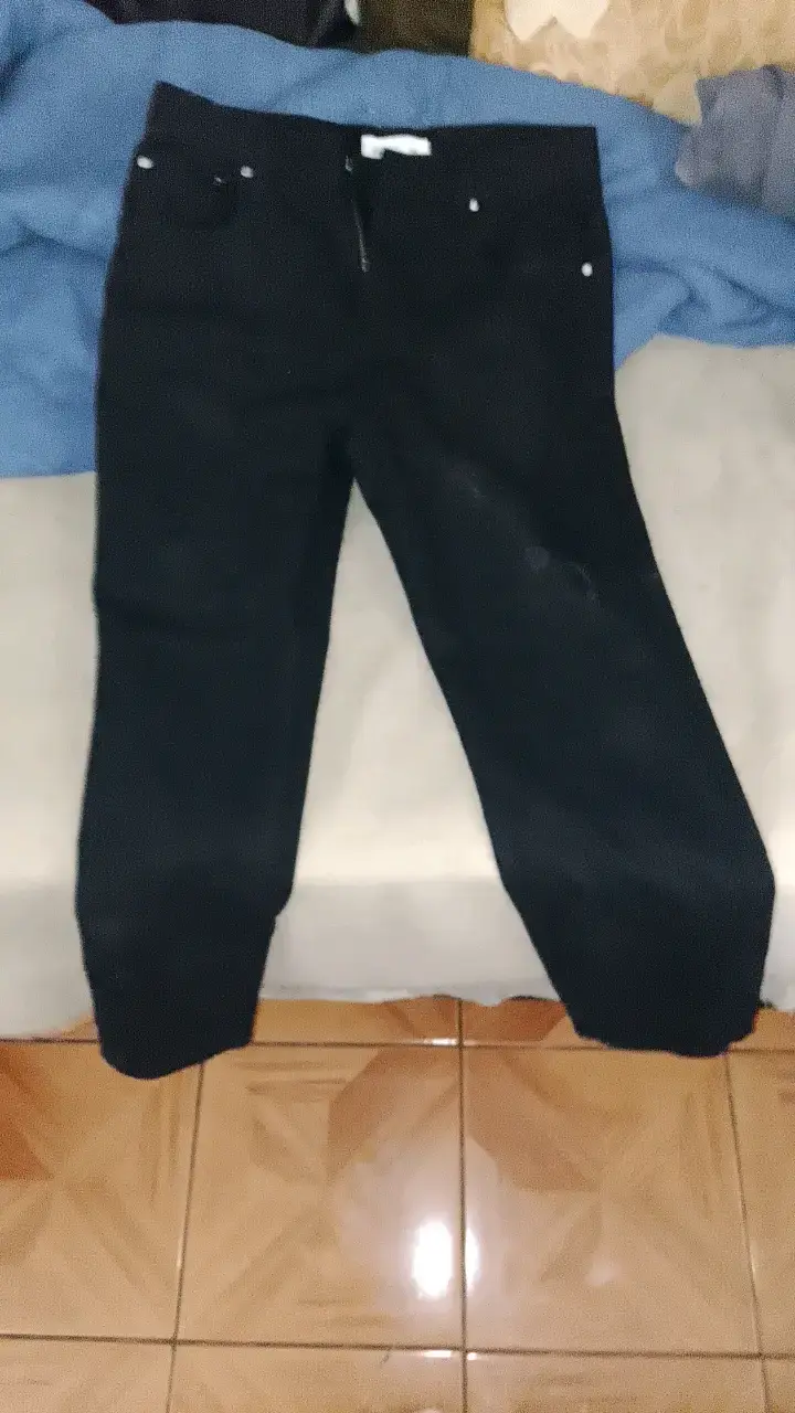 Pantalones negros de mezclilla para hombre - 2