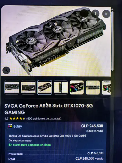 Tarjeta de Video ASUS ROG StrixOC GeForce GTX 1070 - miniatura 3