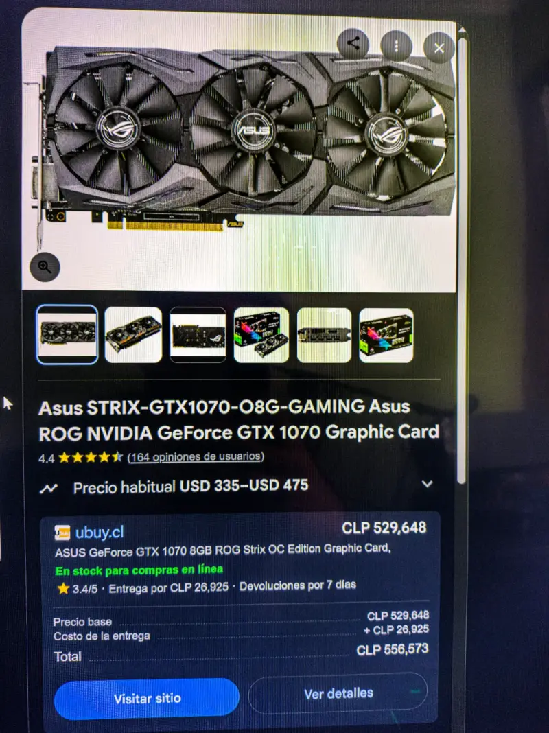 Tarjeta de Video ASUS ROG StrixOC GeForce GTX 1070 - 4