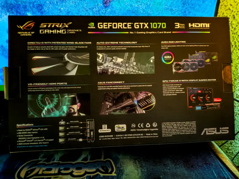 Tarjeta de Video ASUS ROG StrixOC GeForce GTX 1070 - 6