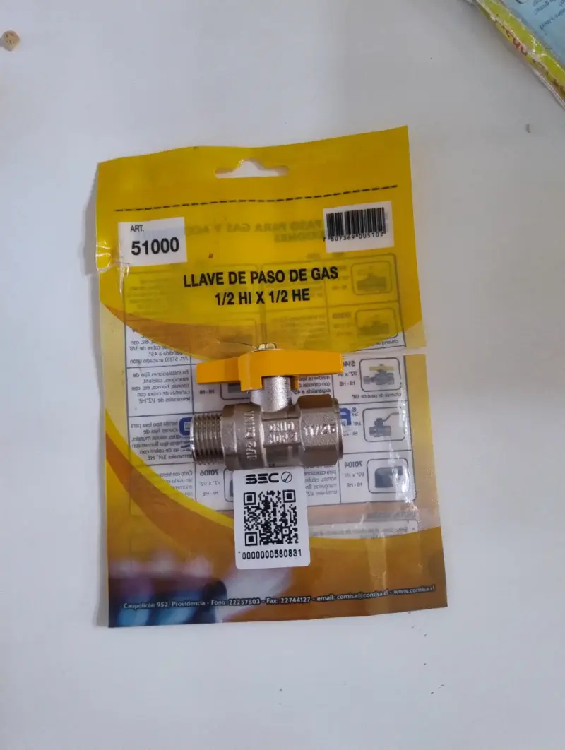 Llave de Paso de Gas 1/2 HI x 1/2 HE - 2