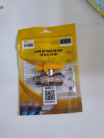 Llave de Paso de Gas 1/2 HI x 1/2 HE - miniatura 2