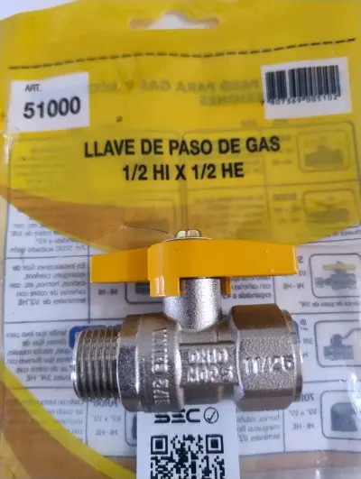 Llave de Paso de Gas 1/2 HI x 1/2 HE - miniatura 3