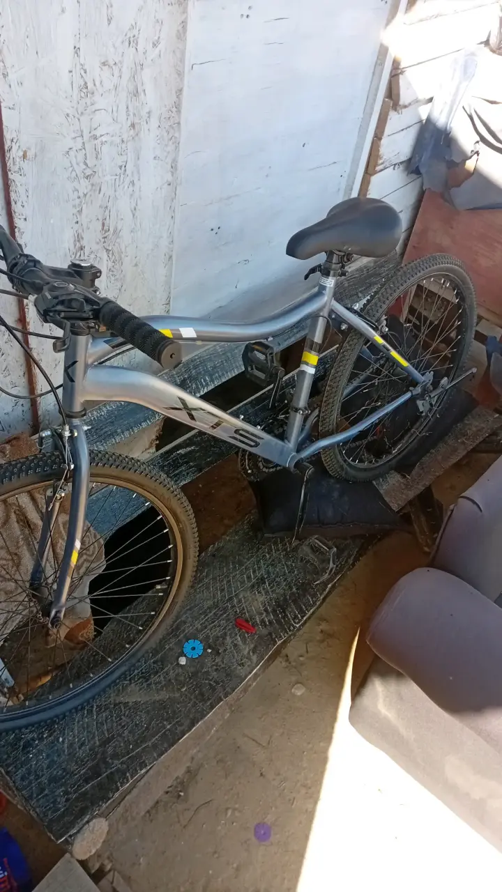 Bicicleta de montaña gris con frenos Shimano - 2
