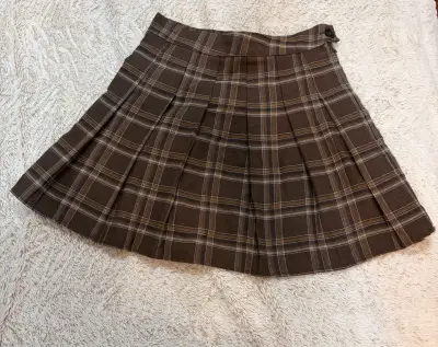 Falda escocesa de cuadros marrón talla s - miniatura 1