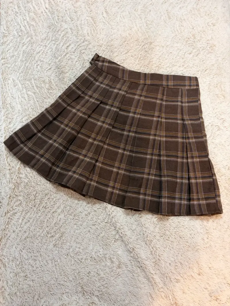 Falda escocesa de cuadros marrón talla s - 2