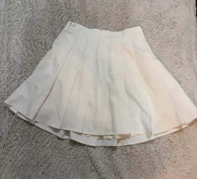 Falda corta plisada blanca para mujer talla S - miniatura 1