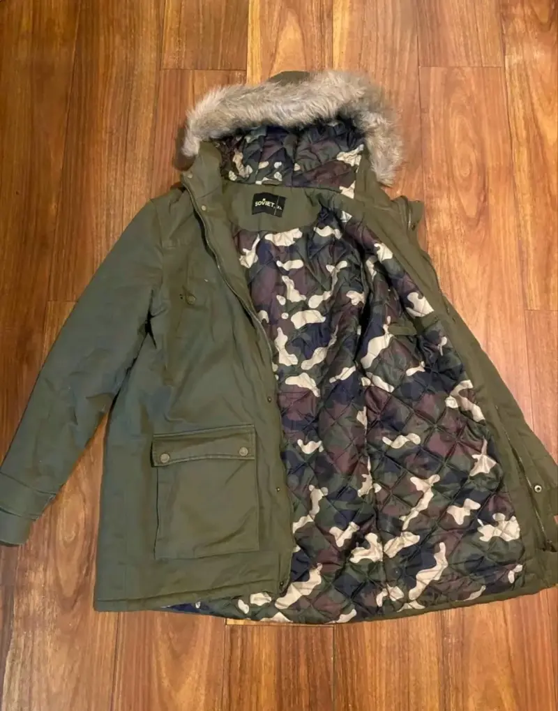 Parka verde militar con capucha. Soviet - 1