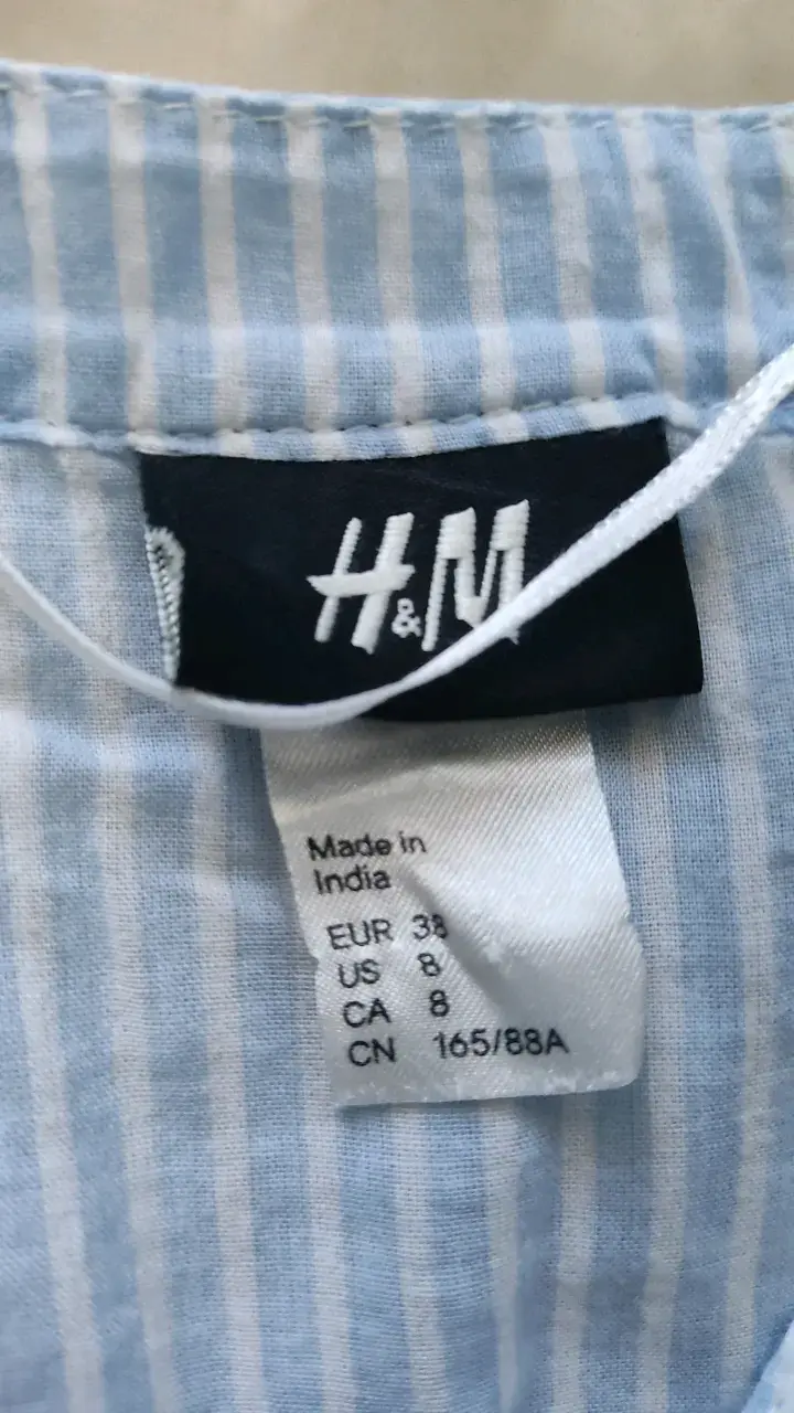 Vestido camisero azul a rayas H&M - 2