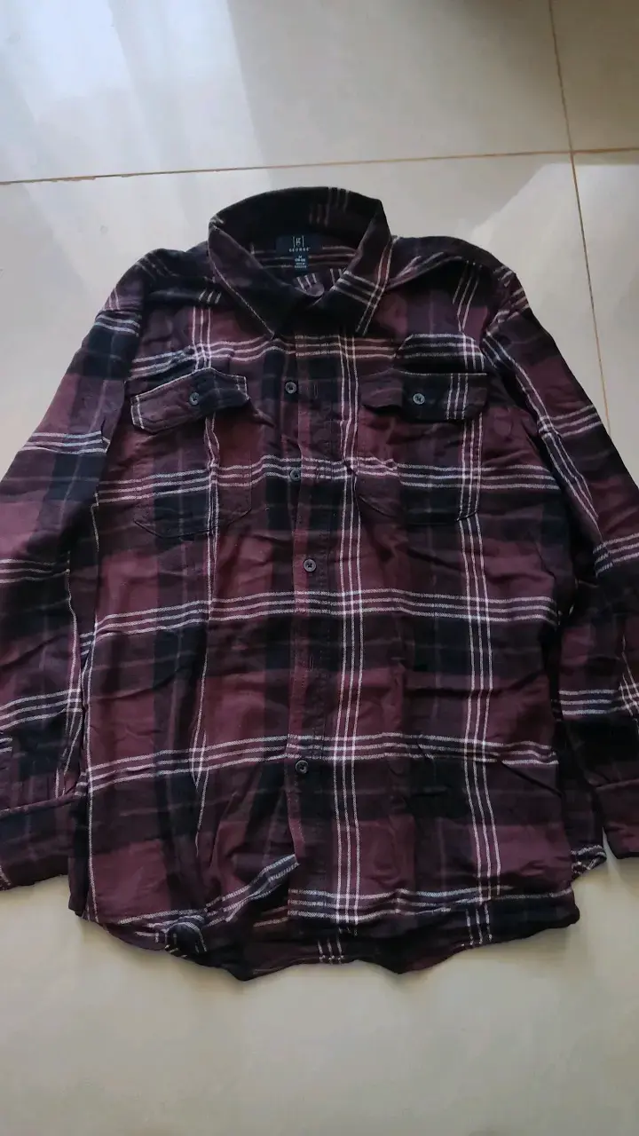 Camisa de franela a cuadros para hombre