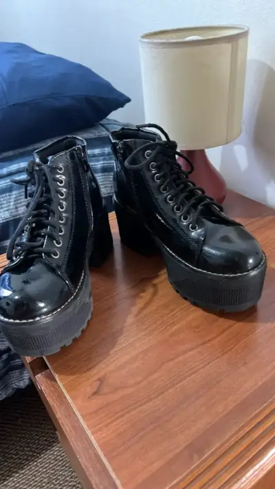 Botines negros de charol con plataforma - miniatura 5