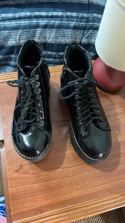 Botines negros de charol con plataforma - miniatura 6