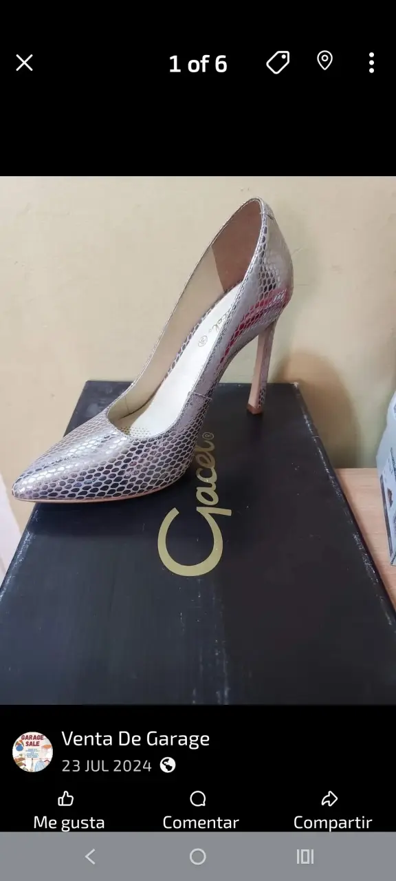 Zapatos de Tacón Alto Plateados Gacel - 4