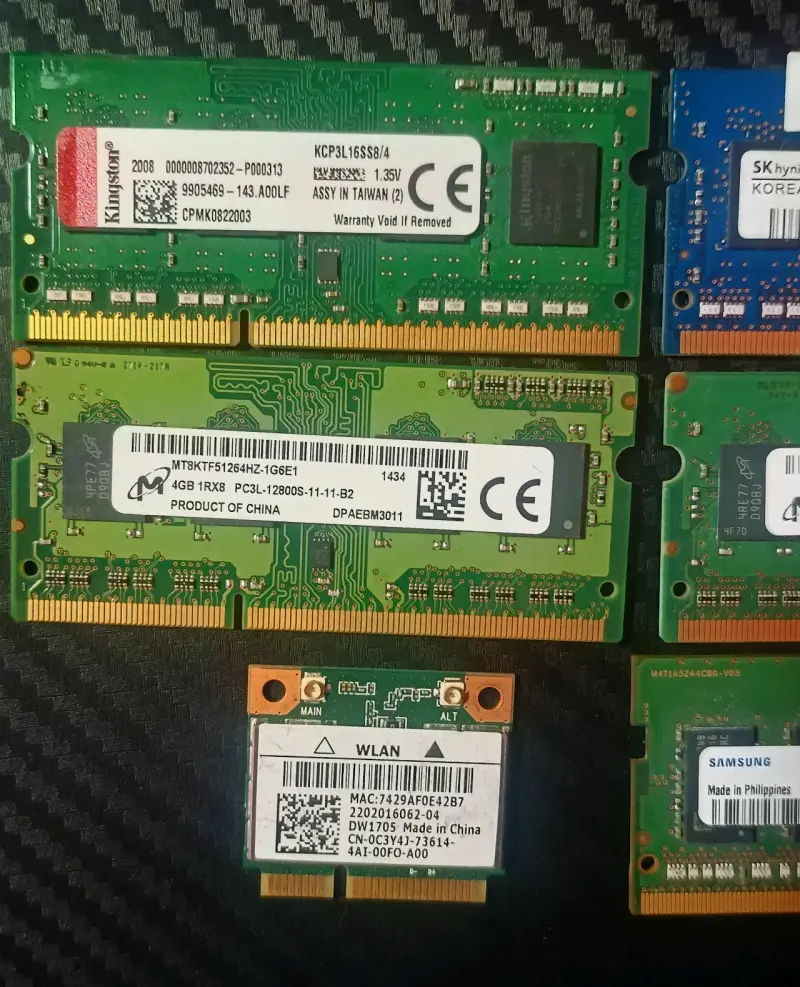 Lote de memorias RAM y tarjeta WLAN varias marcas - 3