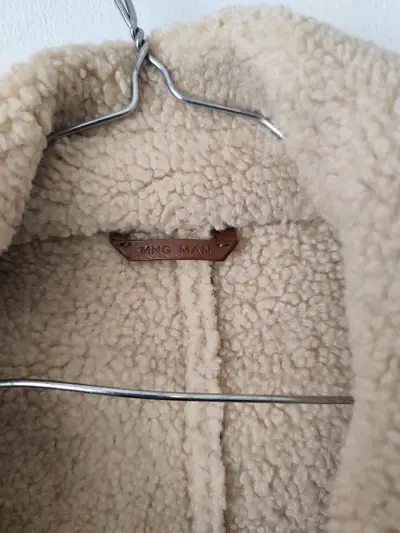 Chaqueta de hombre marrón con forro de borrego - miniatura 4