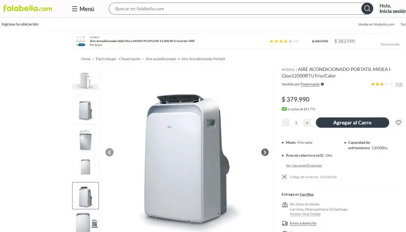 Aire Acondicionado Portátil Midea 12000 BTU - 2