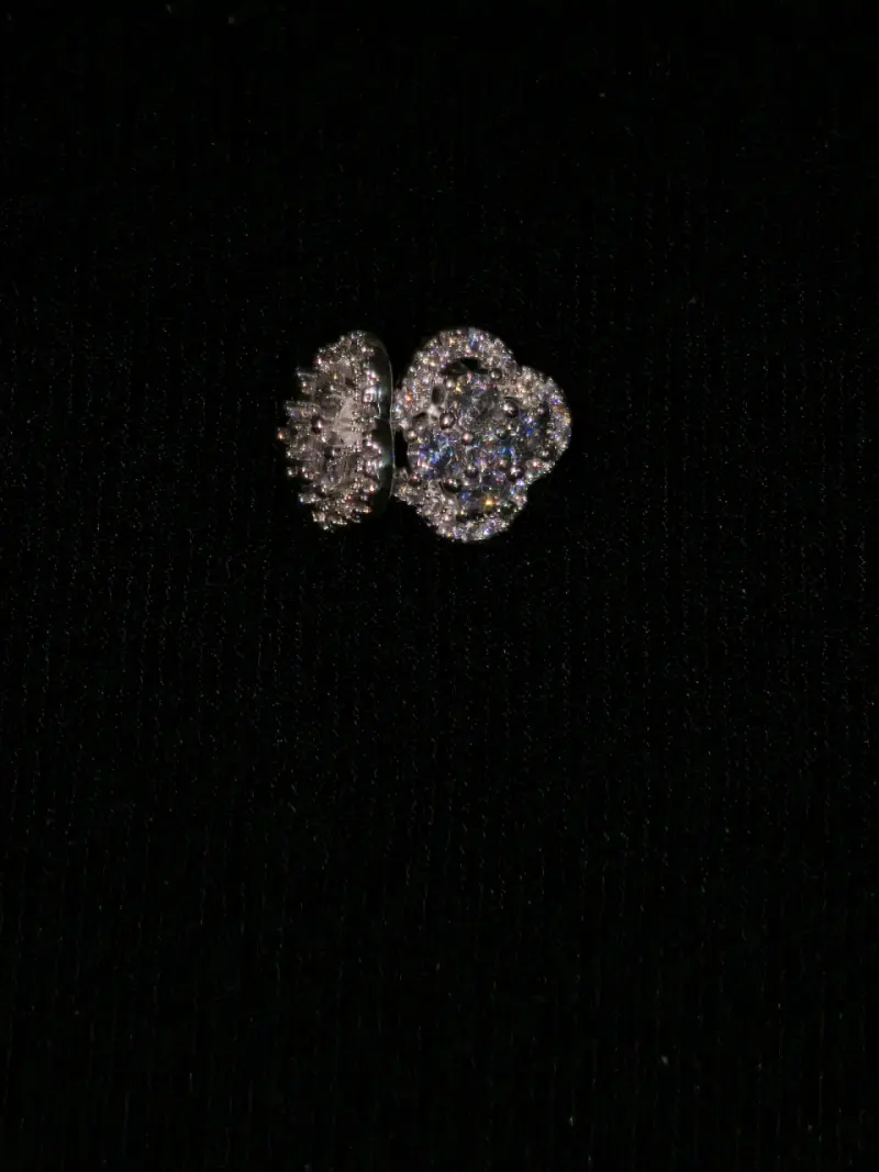 Aros de plata 925 con diseño floral y piedras - 2