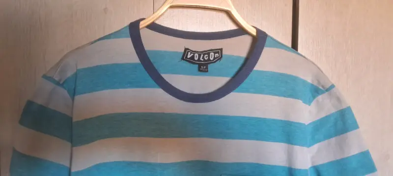 Polera a rayas Volcom azul y gris - 2
