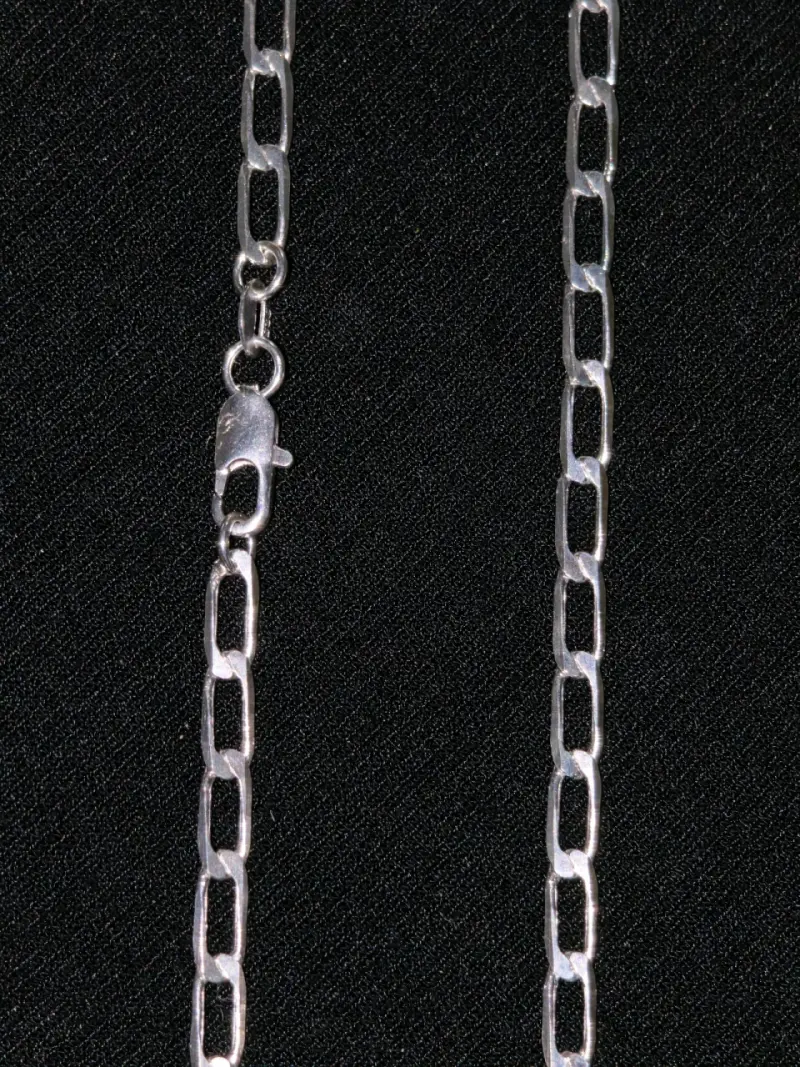 Cadena de plata 925 con eslabón rectangular - 2
