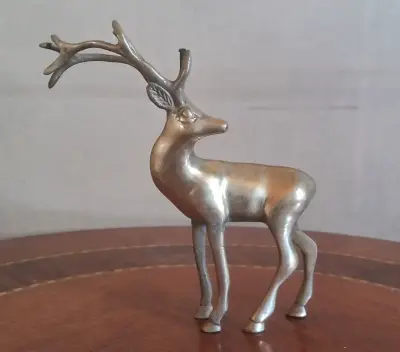 Figura Decorativa de Ciervo en Bronce Macizo - miniatura 1