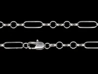 Cadena de plata 925 con eslabón alargado - miniatura 2