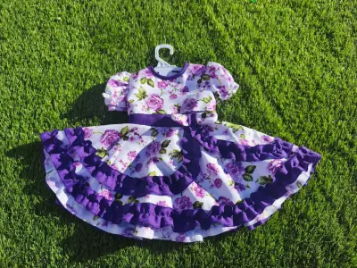 Vestido de huasita nfantil floral - miniatura 1