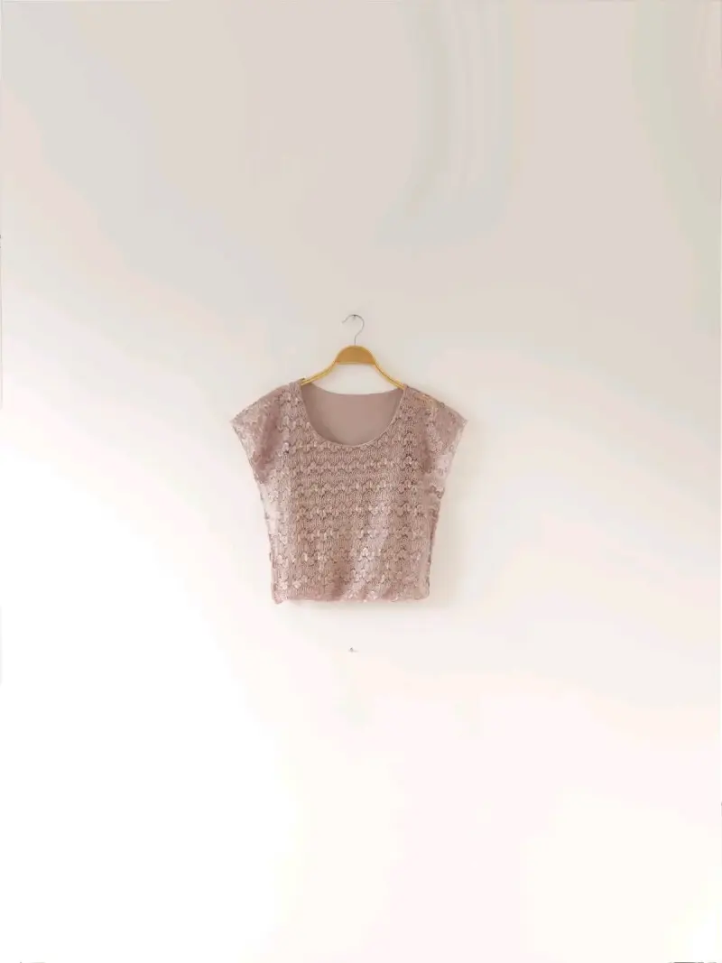 Polera de encaje oversize - 2