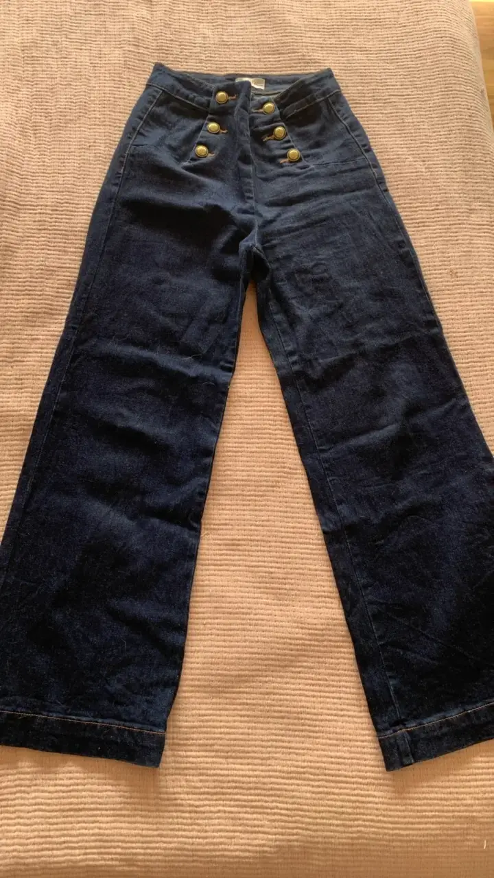 Pantalones de mezclilla con botones dorados Oraije - 3