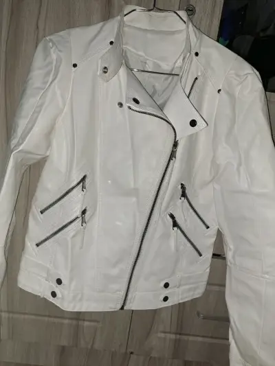 Chaqueta blanca con cierres S - miniatura 2