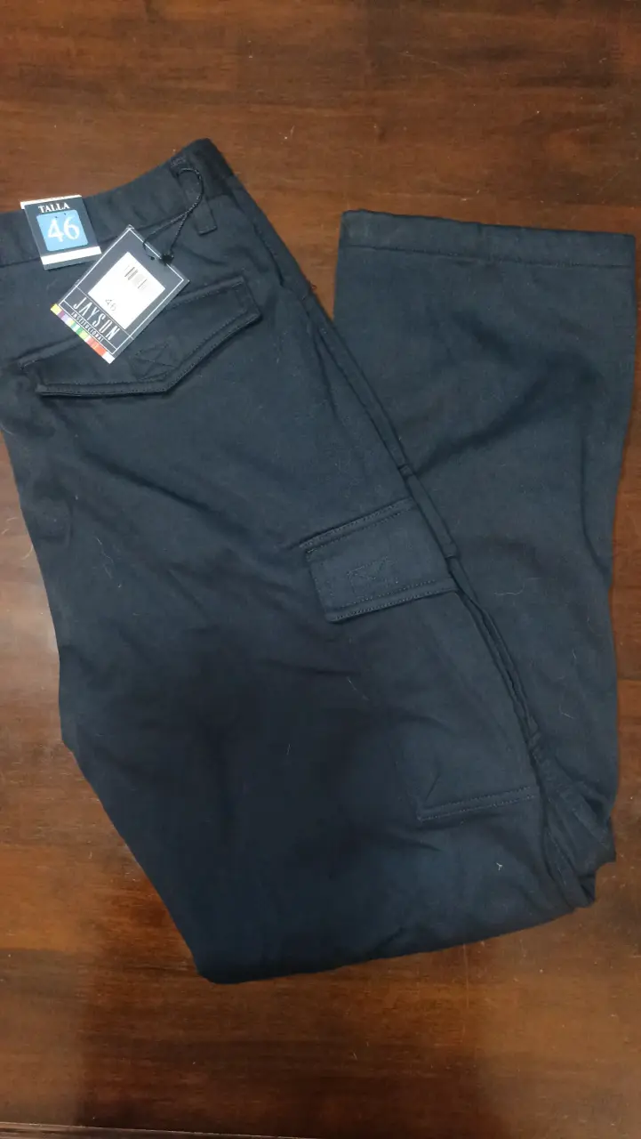 Pantalones cargo negros talla 46 Minsav - 1