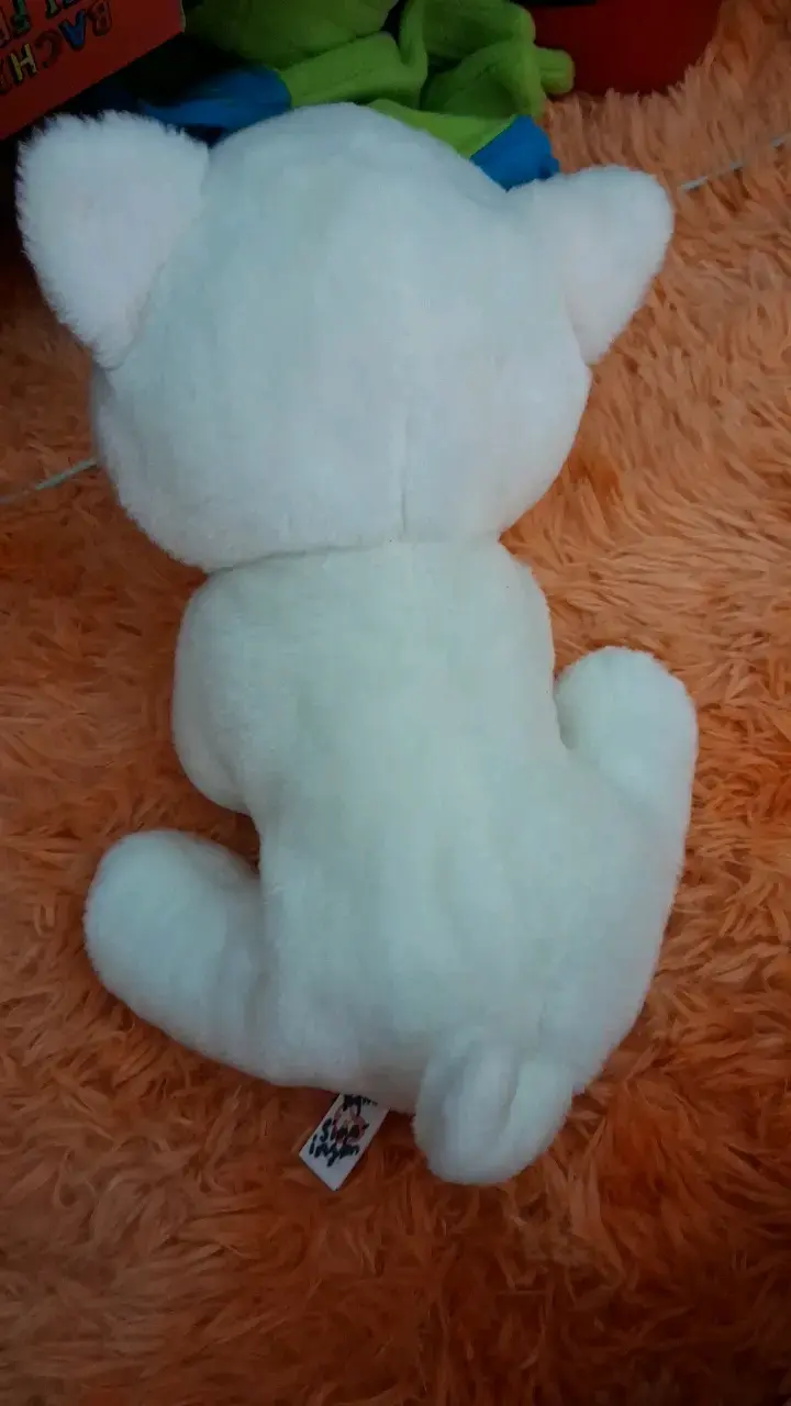 Peluche de gato blanco con ojos grandes - 3
