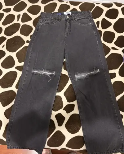 Jeans negros baggy Sybilla con roturas - miniatura 1
