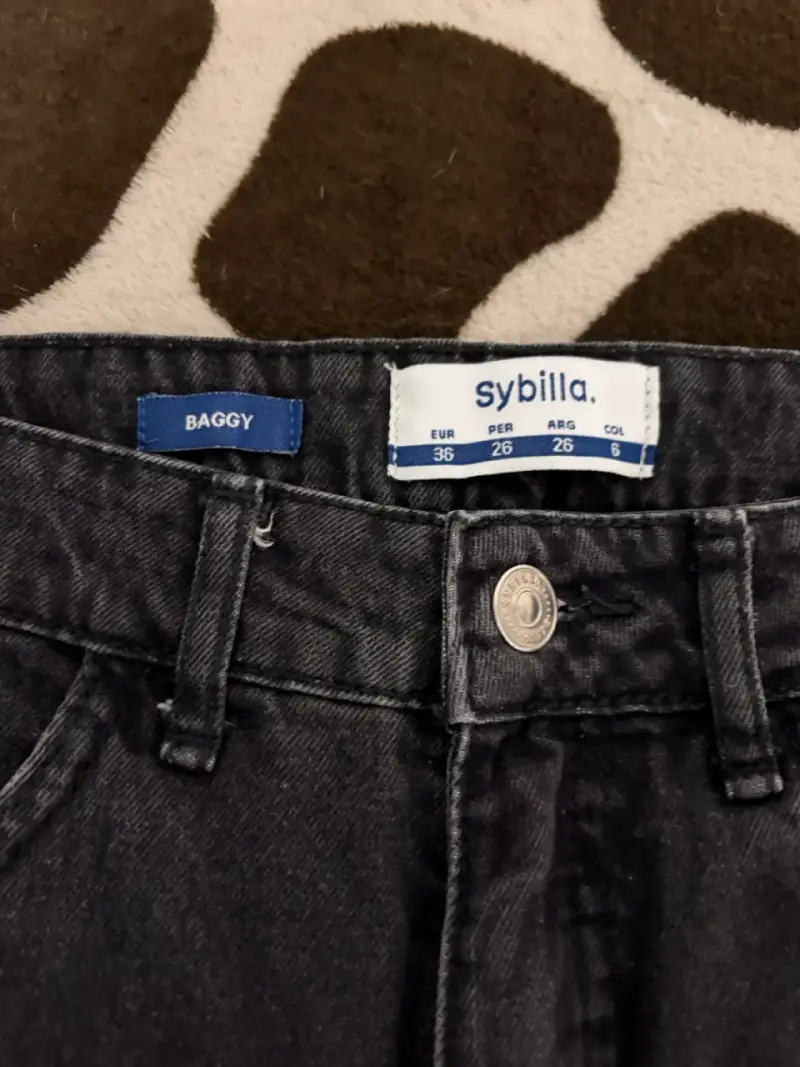 Jeans negros baggy Sybilla con roturas - 2