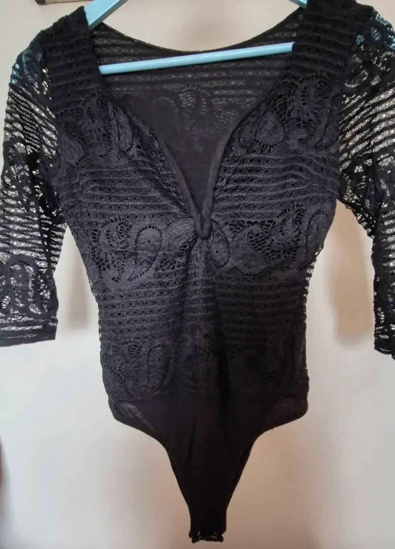 Body de encaje negro para mujer - 2
