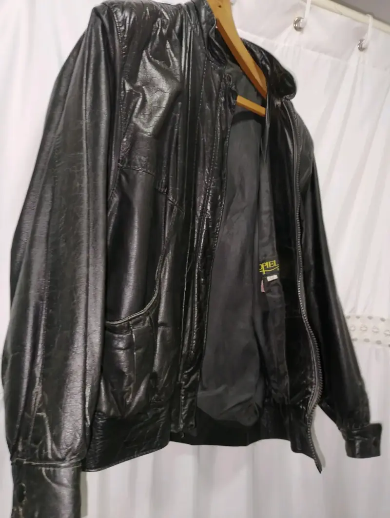 Chaqueta de cuero negra unisex - 3