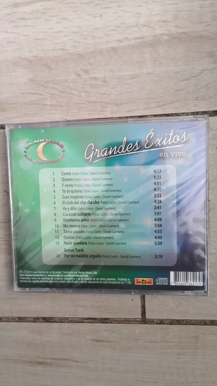 CD La Sociedad Grandes Éxitos en Vivo Vol. 1 - 2