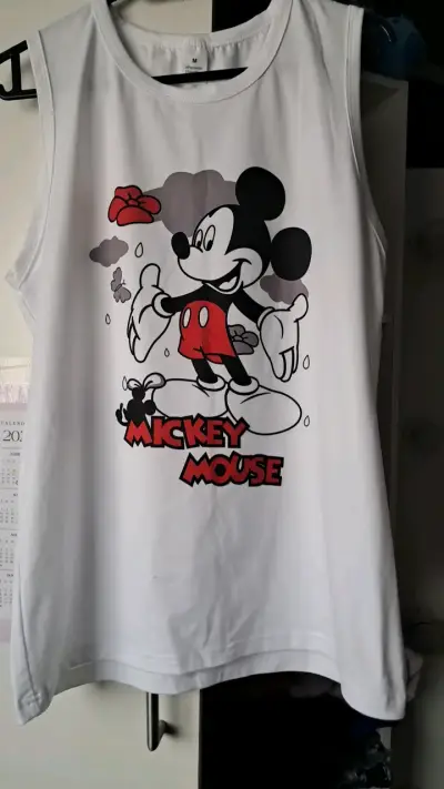 Polera sin mangas Mickey Mouse blanca talla M - miniatura 1