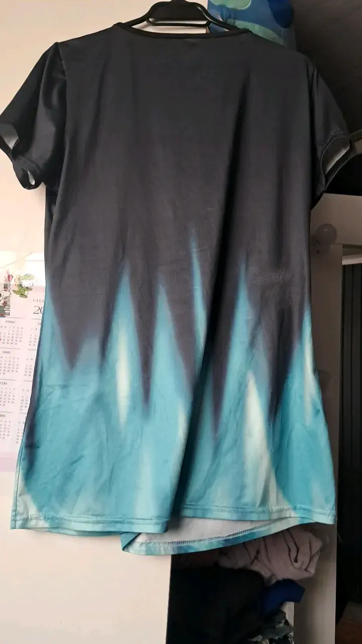 Vestido casual con diseño degradado azul - 2