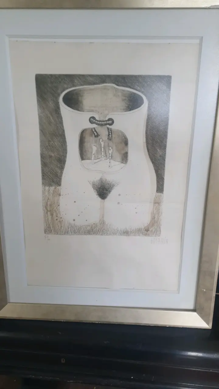 Grabado artístico enmarcado de H. Marín - 2