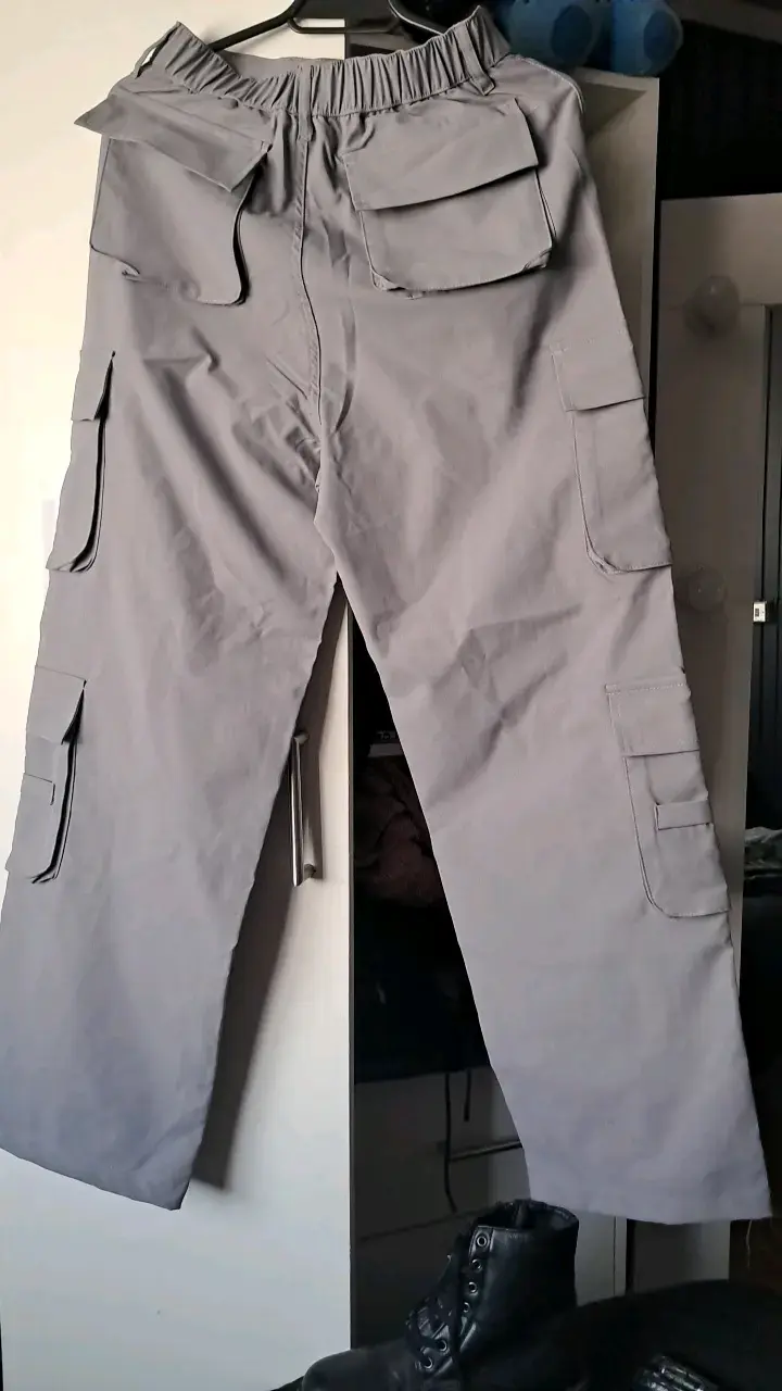 Pantalones cargo grises de poliéster talla S - 2