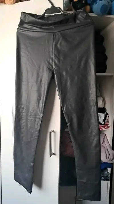 Leggings de cuero sintético negro talla L/XL - miniatura 1