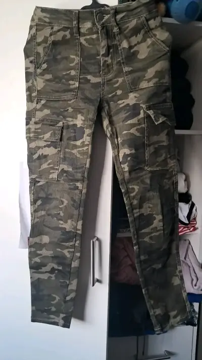 Pantalones cargo camuflados de algodón para hombre - miniatura 1