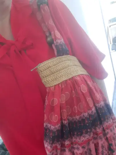 Bolso de tela estampado con asas decorativas - miniatura 5
