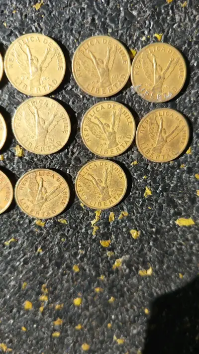 14 Monedas Ángel de la libertad Chile Antiguas - miniatura 3